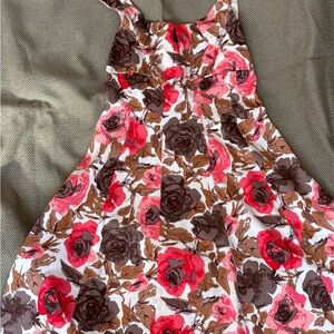 Floral Dress in Red and Brown